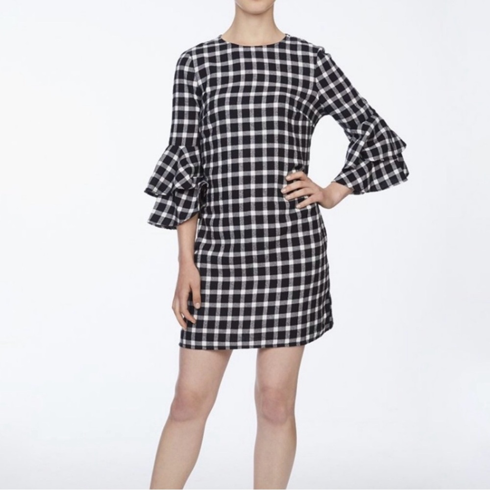 BeachLunchlounge Delphine Black and White Checkered Dress L